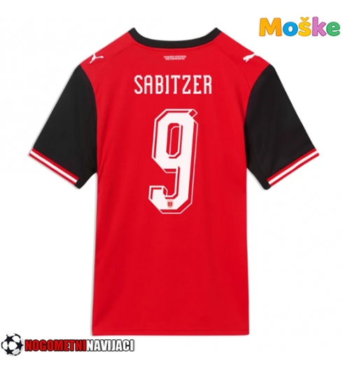 Moške Nogometnih dresov Avstrija Marcel Sabitzer #9 Domači SP 2026 Kratki rokavi Moške Nogometnih dresov Avstrija Marcel Sabitzer #9 Domači SP 2026 Kratki rokavi